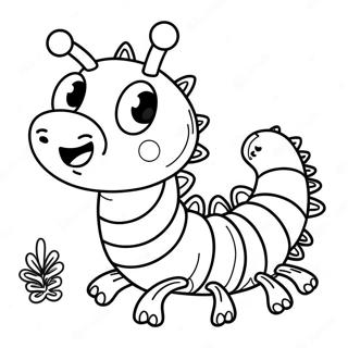 Cute Cartoon Centipede Coloring Page 65464-52468