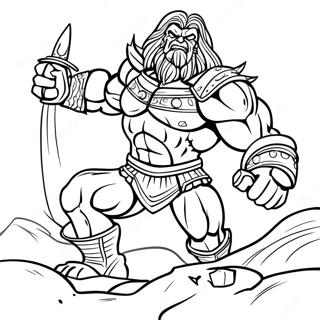 Mighty Dark Titan In Battle Coloring Page 65474-52482