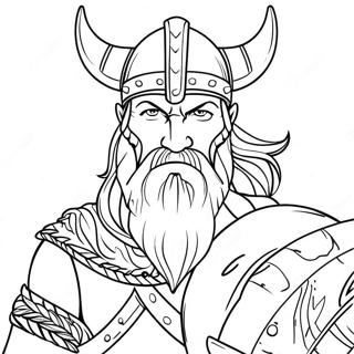 Fearsome Viking Warrior Coloring Page 6547-5337