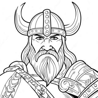 Fearsome Viking Warrior Coloring Page 6547-5338