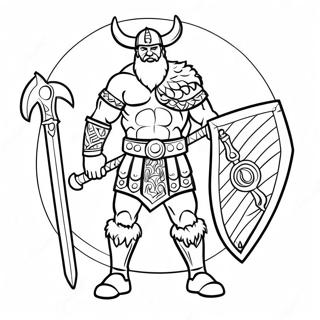 Fearsome Viking Warrior Coloring Page 6547-5339