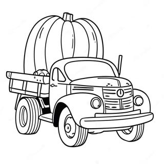 Vintage Pumpkin Truck Coloring Page 65484-52479