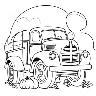 Vintage Pumpkin Truck Coloring Page 65484-52480