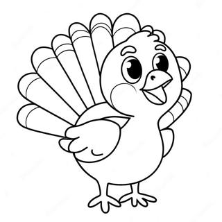 Cute Cartoon Turkey Coloring Page 65554-52543