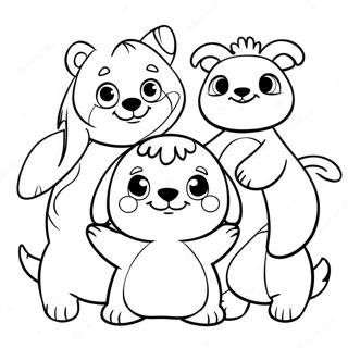 Cuddly Pajanimals Friends Coloring Page 65564-52545