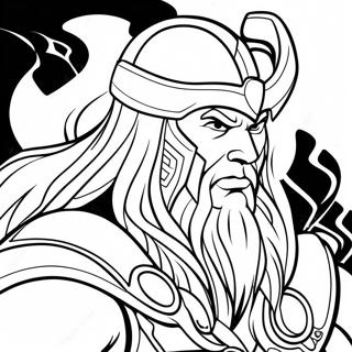 Thor With Mjolnir Coloring Page 65574-52554