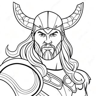 Thor With Mjolnir Coloring Page 65574-52555