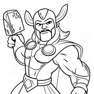 Thor With Mjolnir Coloring Page 65574-52556