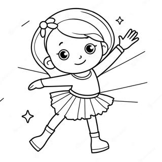 Cute Ice Skater Twirling Coloring Page 6557-5351