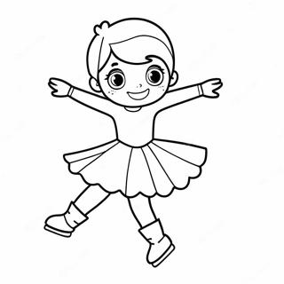 Cute Ice Skater Twirling Coloring Page 6557-5352