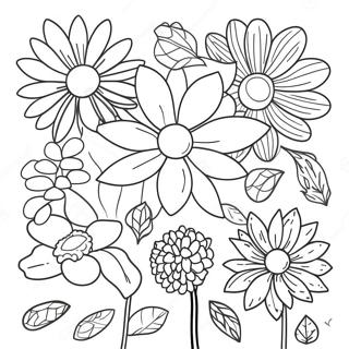 Colorful Flower Seeds Coloring Page 65594-52570