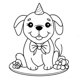 Happy Birthday Puppy Coloring Pages