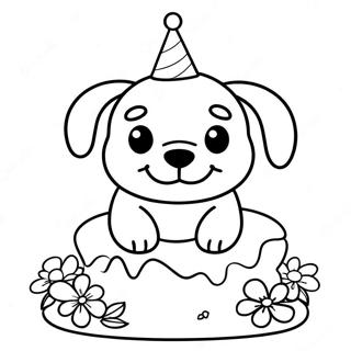 Happy Birthday Puppy Coloring Page 65633-52598