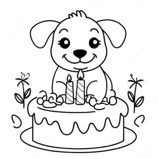 Happy Birthday Puppy Coloring Page 65633-52599