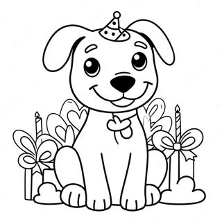 Happy Birthday Puppy Coloring Page 65633-52600