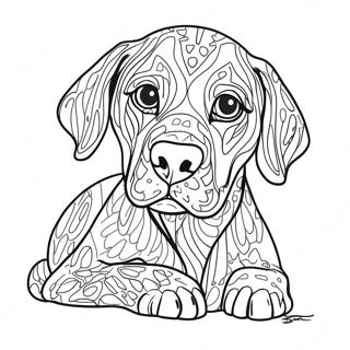 Playful German Shorthaired Pointer Coloring Page 65644-52611