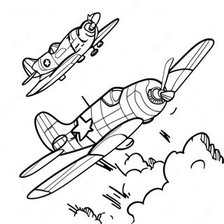 Heroic Tuskegee Airmen Flying Coloring Page 65654-52621