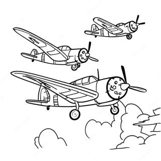 Heroic Tuskegee Airmen Flying Coloring Page 65654-52623