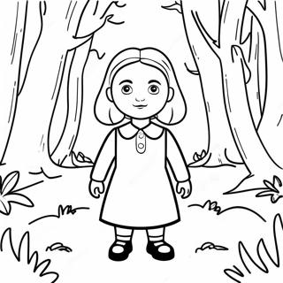 Wednesday Addams In A Spooky Forest Coloring Page 65664-52630