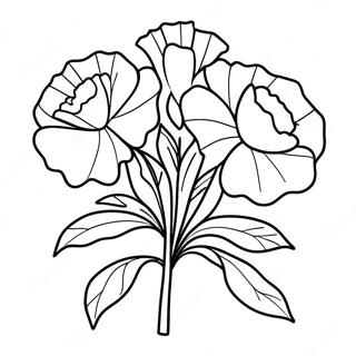 Beautiful Carnation Bouquet Coloring Page 65684-52641