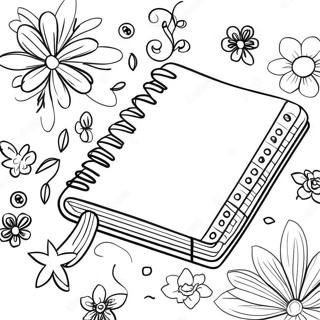 Colorful Diary With Stickers Coloring Page 65714-52662