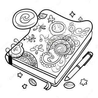 Colorful Diary With Stickers Coloring Page 65714-52664