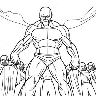 Colossal Titan In Battle Coloring Page 65754-52695