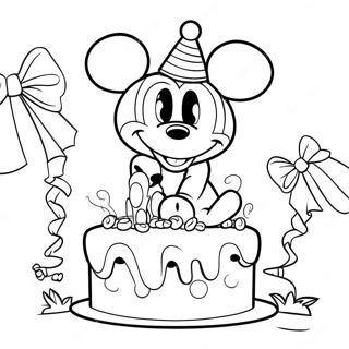 Mickey Mouse Birthday Celebration Coloring Page 65764-52698