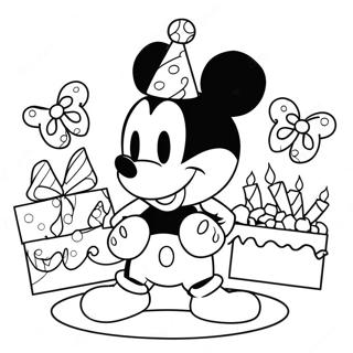 Mickey Mouse Birthday Celebration Coloring Page 65764-52700