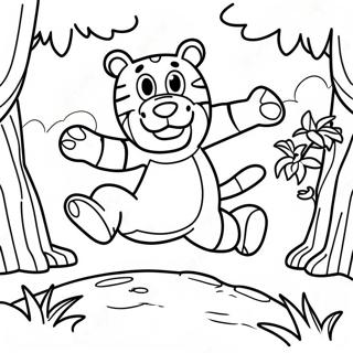 Tigger Jumping In The Jungle Coloring Page 6576-5362