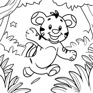 Tigger Jumping In The Jungle Coloring Page 6576-5363