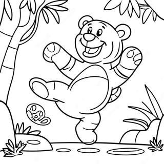 Tigger Jumping In The Jungle Coloring Page 6576-5364