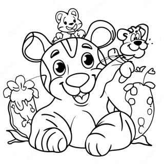 Playful Tigger With Friends Coloring Page 6577-5354