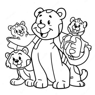 Playful Tigger With Friends Coloring Page 6577-5356