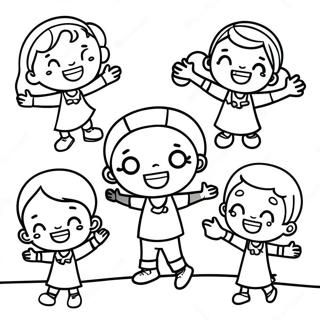 Joyful Black Children Playing Coloring Page 65794-52725