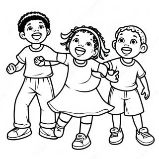 Joyful Black Children Playing Coloring Page 65794-52727