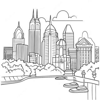 Philadelphia Skyline Coloring Page 65823-52746