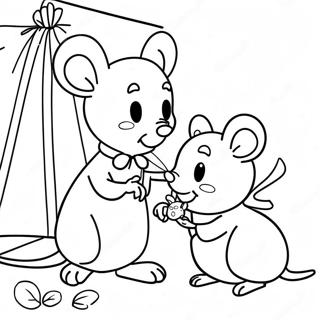 Charming Mice Helping Cinderella Coloring Page 65834-52757