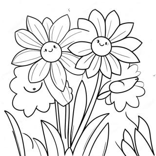 Spring Flowers Coloring Page 6586-5358