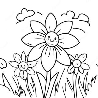 Spring Flowers Coloring Page 6586-5360