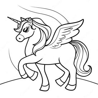 Sassy Unicorn With A Rainbow Coloring Page 65894-52829