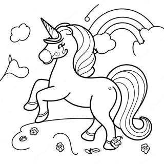 Sassy Unicorn With A Rainbow Coloring Page 65894-52830