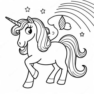 Sassy Unicorn With A Rainbow Coloring Page 65894-52831