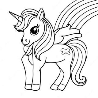 Sassy Unicorn With A Rainbow Coloring Page 65894-52832