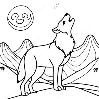 Arctic Wolf Howling At The Moon Coloring Page 65913-52813