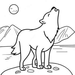 Arctic Wolf Howling At The Moon Coloring Page 65913-52814