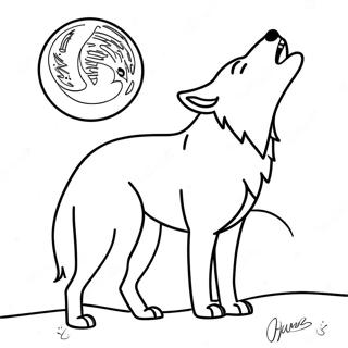 Arctic Wolf Howling At The Moon Coloring Page 65913-52815