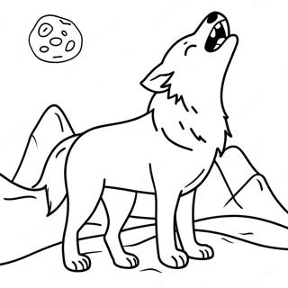 Arctic Wolf Howling At The Moon Coloring Page 65913-52816