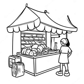 Taiwanese Night Market Scene Coloring Page 65934-52844