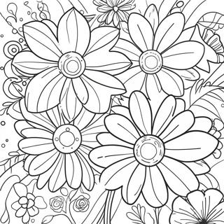 Bright Highlighter Flowers Coloring Page 65944-52847